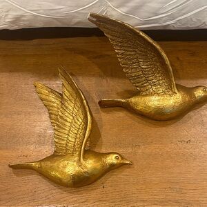 Anthropologie Gold Bird Wall Decor